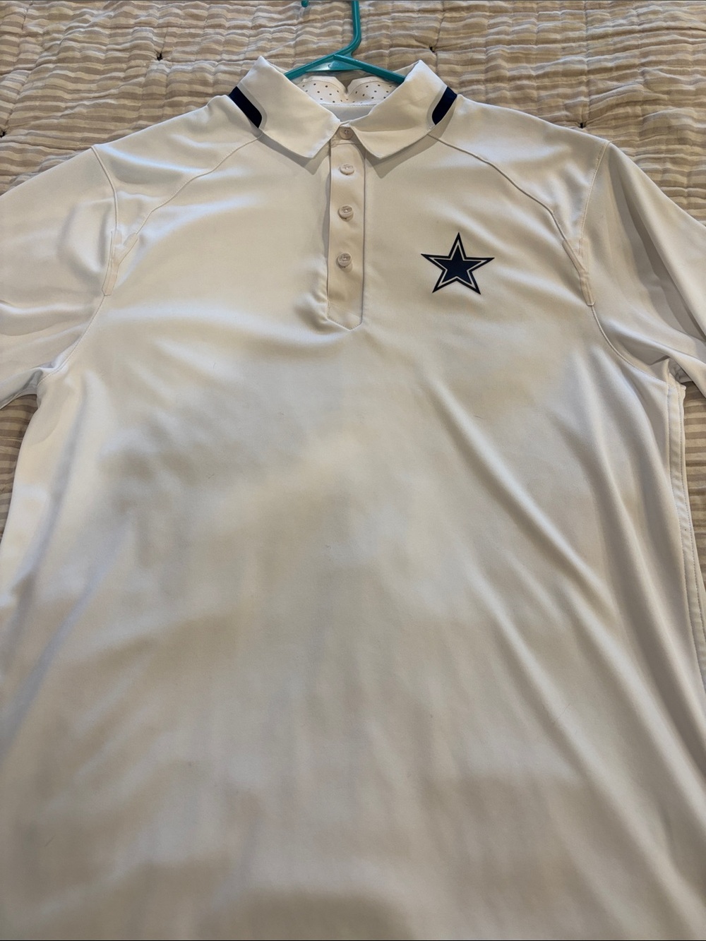 NFL White Polo with Navy Star Chest Logo